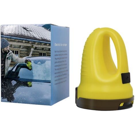 Grattoir à glace électrique, outil de déneigement de pare-brise, dégivreur de voiture, multifonction, jaune (1/5)