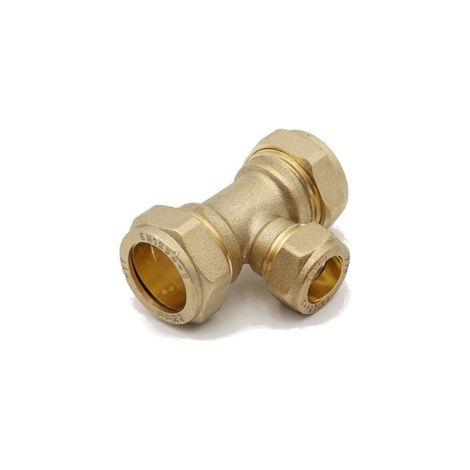 Prima Classic Brass Compression Reduced Tee 22mm 15mm (1/2)