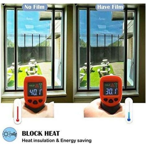 Film Fenetre - Miroir Sans Tain - Anti Regard Jour - Anti UV 99% - Anti Chaleur 85% - Electrostatique - 90 x 300 cm (1/4)