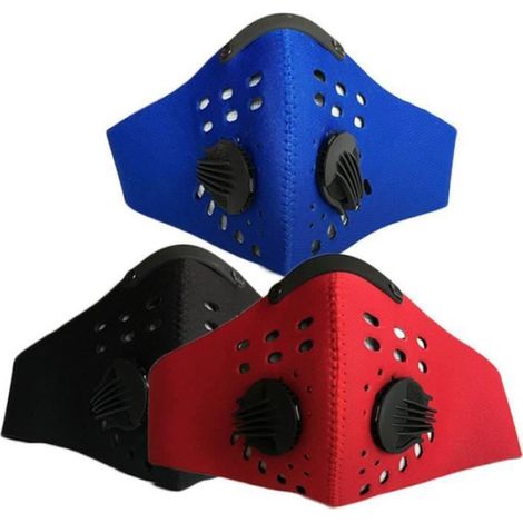 Masque Moto Cross - Masque Anti-poussière pour Vélo et Sports Extérieurs - Taille Unique - Bleu (1/3)