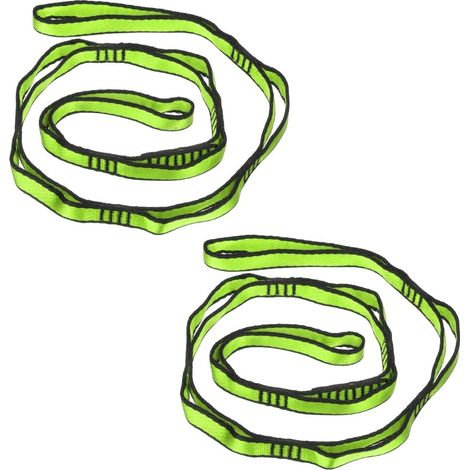 Daisy-Chain-Aufhängeriemen, 2 Stück, 110 x 1,6 cm, schwarz, mit 8 Schlaufen – verstellbare Aufhängeriemen – Aerial-Yoga-Zubehör (1/5)