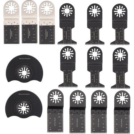 15-teiliges Set Sägeblätter aus Kohlenstoffstahl, Zubehör, Wellensägezahn, Mehrzweck (1/5)