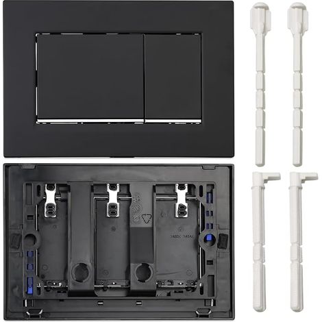 115.883.14.1 Plaque de chasse d'eau pour Geberit Sigma30 avec double actionneur de chasse d'eau Noir mat avec chrome poli (1/5)