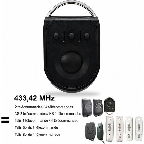 Télécommande sans fil 4 canaux SOMFY-4 portail garage 433,42 MHz boîtier ABS 50 g – Livraison gratuite (1/5)