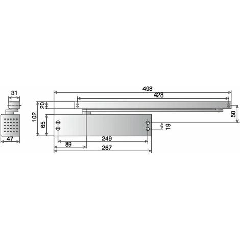 FERME PORTE TS91 PACK METAL BLANC RAL 9016 EN4