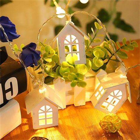 LED-Weihnachtsbeleuchtung, kleine Hausform, Lichterkette, Weihnachtsdekoration für Garten, Terrasse und Rasen (1/5)
