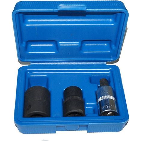 TRADE SHOP - Set 3 Pz Bussole Pentagonali Rinforzate 3 Pezzi Per Pinza Freni Auto 1/2" - (1/2)