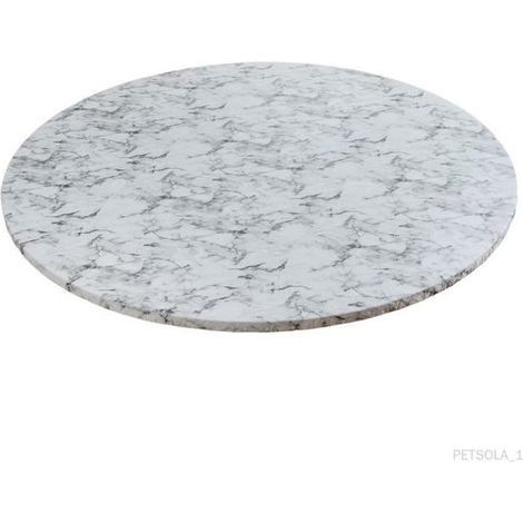 Runde Vinyl-Tischdecke – MARKE – Modell – Marmormuster – Waschbar – Elastischer Rand (1/4)