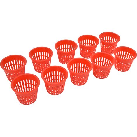 Lot de 10 paniers de culture hydroponique en plastique, en maille, pour jardin. (1/5)