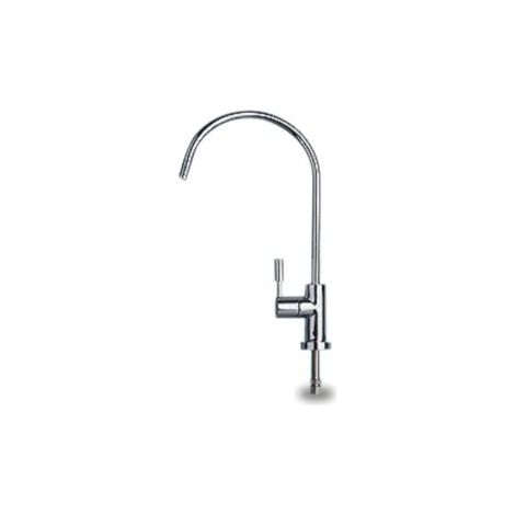 Robinet monomande osmose – Finition chrome brillant – Hauteur bec 25 cm – Longueur bec 13 cm – Diamètre base 2.9 cm – Connexion 1/4 pouce