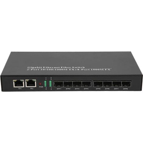 Commutateur fibre optique Gigabit Ethernet XXSSFP8F2G, émetteur-récepteur 1,25G, alimentation 5 V CC/3 A, débit 10/100/1000 Mbit/s (1/4)