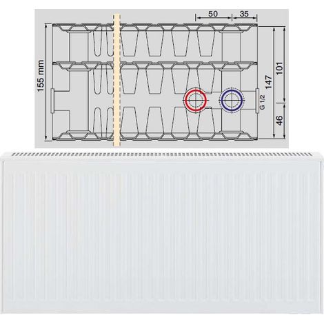 Viessmann Universalheizkörper Typ 33 600x161x900mm, 1717W bei 70/55/20 Grad C (1/2)