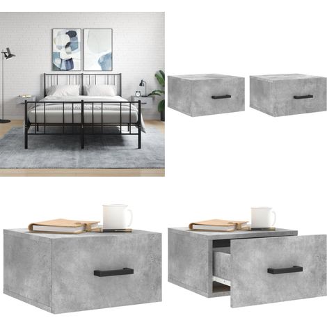 Tables de chevet murales 2 pcs gris béton 35x35x20 cm - Table De Chevet Murale - Meuble De Rangement Mural - Étagère Murale - Commode Murale - Design Moderne - Home & Living (1/5)