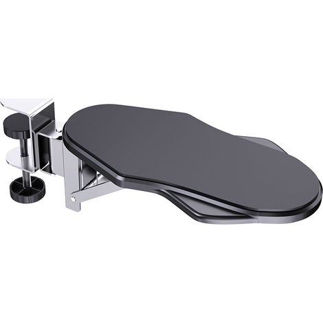 Accoudoir avec extension et repose-poignet, pivotant à 180° et pliable à 90°, convient aux bureaux d'ordinateur, bureaux, etc., noir. (1/5)