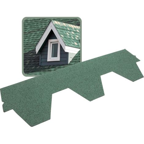 DAPRONA Dachschindeln, Hexagonal Muster 1m x 32cm, 20 Stück, Bitumenschindeldach für Gartenhaus, Carport - Grün