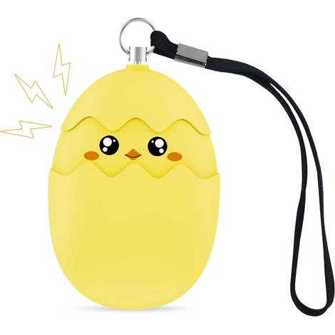 Alarme Personnelle 135dB Anti-Agression - Sirène d'Urgence Avec Lumière LED - Sécurité Pour Femmes, Enfants, Personnes Âgées,Jaune (1/5)