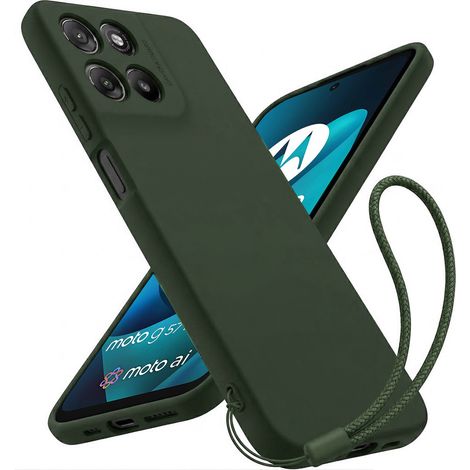 Funda de silicona para Motorola Moto G57 Power, compatible con MagSafe, antichoque, color verde. (1/5)