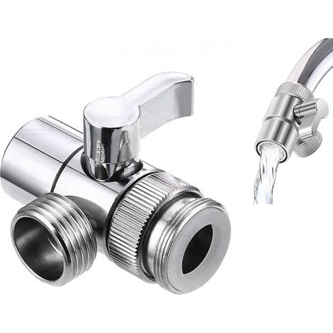 Válvula inversora para grifo - Conexión 1/2" - Válvula inversora para ducha - Válvula de derivación de tres vías - Adaptador de ducha (1/5)