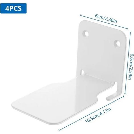 Lot de 4 étagères murales invisibles flottantes en métal, support livres blanc 10,5 cm, rangement maison bureau (1/5)
