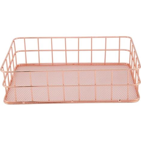 Panier de rangement en fer or rose (L-rectangulaire)-Fei Yu (1/5)