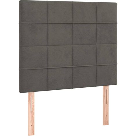 Testiera letto accessorio camera da letto mobili LED 80 x 5 x 118/128 cm tessuto in velluto grigio scuro TDL0201042