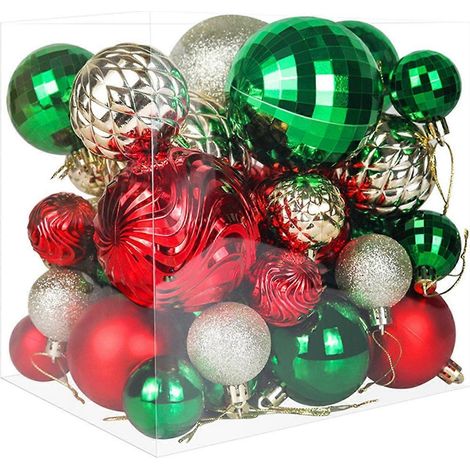36 Stück Weihnachtskugeln, mehrfarbig, aus Kunststoff, zum Aufhängen am Weihnachtsbaum für Feiertage, Geburtstage und Hochzeiten