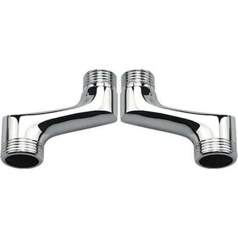 Raccord de douche coudé de comptoir 2 pièces, réducteur de coude en laiton, bras pivotant réglable, raccordement coudé de comptoir mural, connexion décalée 1/2 3/4, Chrome A (1/5)