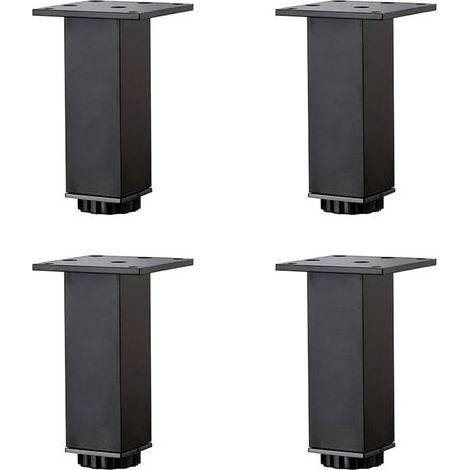 TAISHENGDA - Verstellbare Möbelfüße aus mattschwarzem Aluminium - Höhe 5-40 cm - Tragkraft 300 kg - Rutschfeste ABS-Basis - 4er-Set - (1/5)