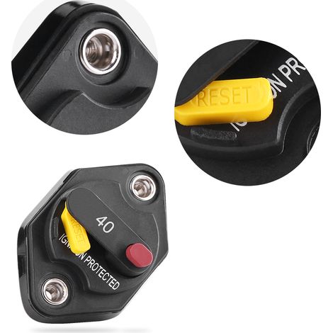 Disjoncteur à réarmement manuel 40 A, porte-fusible étanche pour voiture et bateau (1/5)