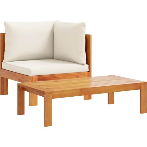 Maison Exclusive - Salon de jardin avec coussins 2 pcs bois massif acacia (1/5)