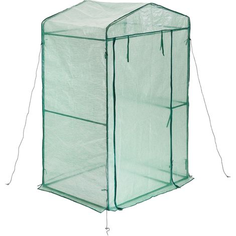 Serra da giardino con ripiano per germogli 200 x 120 x 200 cm in plastica traslucida 130011949