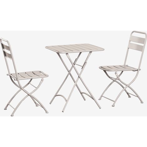 SKLUM Set aus Klapptisch (60 X 60 cm) & 2 Klappstühle Janti Beige Tapioca