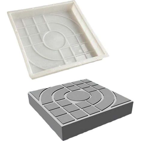 Moule à pavés pour brique, béton, pierre, carré, pour dalles, jardin, pelouse, trottoirs, allées, chemins de rue, 25 x 25 cm (1/4)