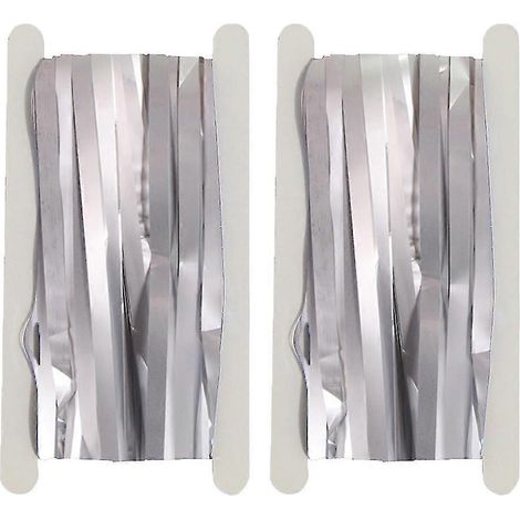 2 rideaux à pompons en feuille métallique mate pour décoration de fête, 1 x 3 m (1/5)