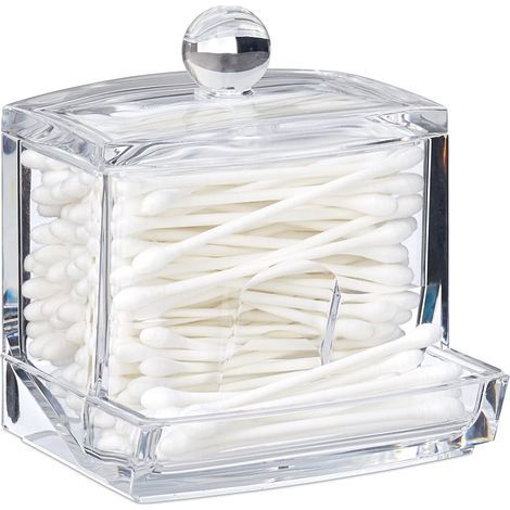 Boîte transparente en acrylique pour cotons-tiges, boîte de rangement pour disques de coton, boîte de rangement pour échantillons (1/5)