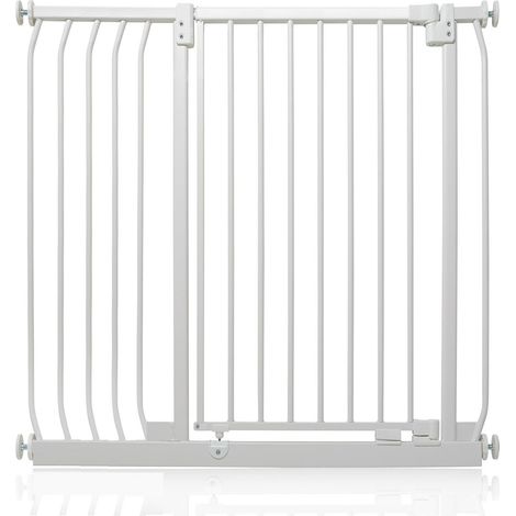 Safetots Extra Tall Elite Safety Gate, 98cm - 107cm, Matt White, Extra Tall 96.8cm in Height, Pressure Fit Stair Gate