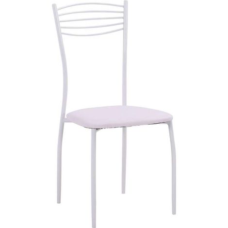 Sedia Cucina Adriana in Ecopelle Bianca - 40x46x90 cm (1/3)