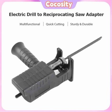 Adaptateur scie alternative - COCOSITY - Convertisseur perceuse - Métal et plastique - 3 lames & poignée - Noir (1/5)