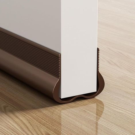 Joint de porte insonorisant – Marron – Flexible – Bas de porte – Coupe-vent, anti-poussière – Isolation phonique (1/5)