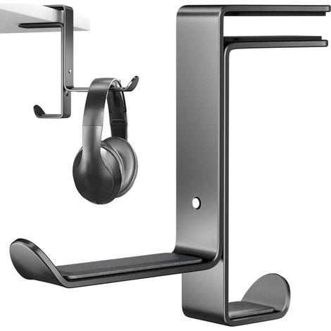 Supporto per cuffie da gioco, supporto per cuffie da tavolo, supporto multifunzionale per cuffie con organizer per cavi, supporto regolabile per cuffie da gioco per tutte le cuffie da gioco Bluetooth, (1/4)