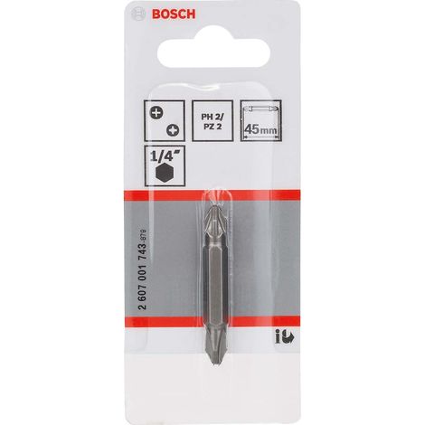 BIT DOPPIO PH2/PZ2 45 MM EXTRA HARD 1 PZ (1/4)