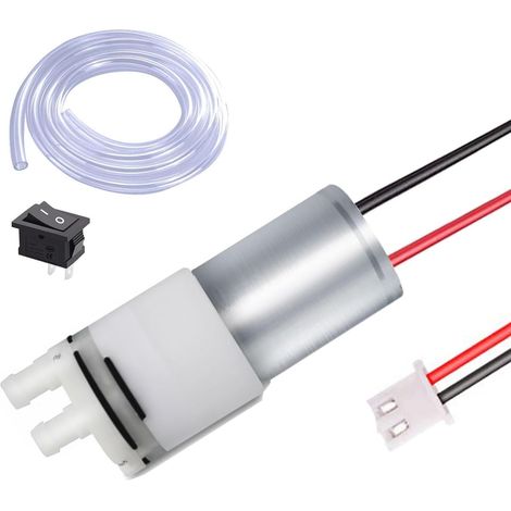 DC 12V 370 Mini Pompe auto-amorçante Eau à Membrane à Vide électrique Micro pour Machine à thé AquariumWater Cooling(Avec bornes pré-câblées）