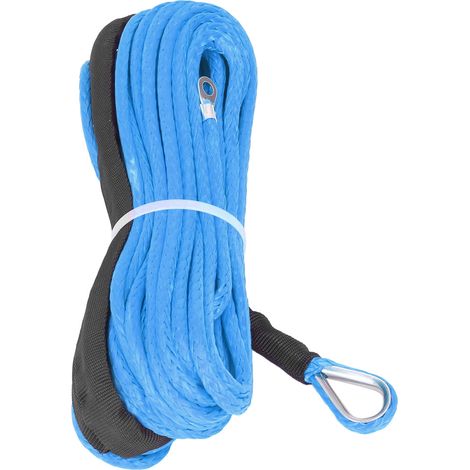 Câble de treuil 4,8mm x 15m en fibre synthétique, résistance à la rupture 5500lbs, imperméable, pour VTT, UTV et remorque, couleur bleue (1/5)