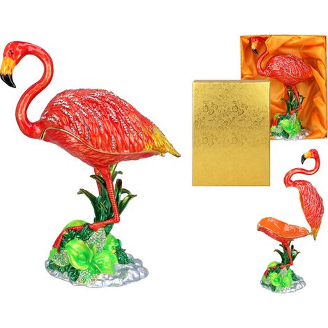Scatola portagioie in metallo a forma di fenicottero per bambini, 15 cm (1/5)