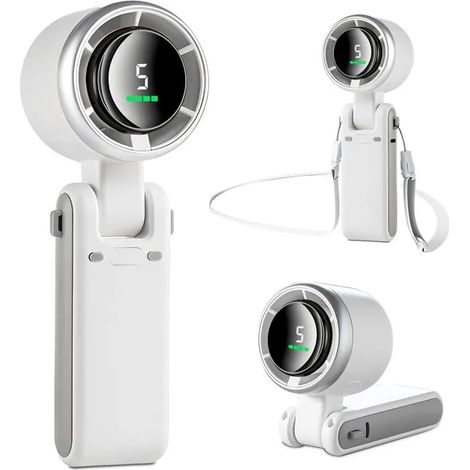 Mini Ventilateur 3 en 1 Turbo Portable 5 Vitesses Moteur Sans Balais Rechargeable USB pour Camping Voyage Extérieur (1/5)