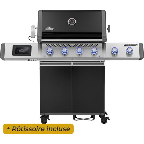 Barbecue à gaz Prestige PRO 500 + Sizzle Zone + Brûleur arrière - Connecté - Noir