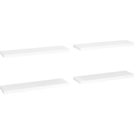 vidaXL Scaffali a Parete 4 pz Bianchi 90x23,5x3,8 cm in MDF