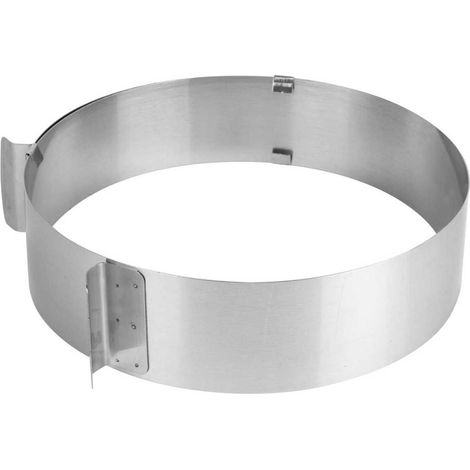 Cercle à pâtisserie extensible en acier inoxydable de 15 à 30 cm de diamètre (1/3)