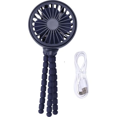 Ventilateur de Bureau Portable 360° avec Trépied pour Maison, Bureau, Bibliothèque - Bleu (1/5)