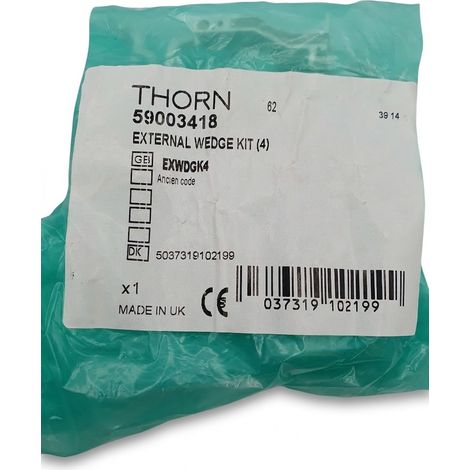 Lot de 4 - THORN - Kit de cales externes pour luminaire - Référence 59003418 - Code EXWDGK4 - EAN 5037319102199 - Pièces de fixation d'origine - Voir photos pour détails (1/2)